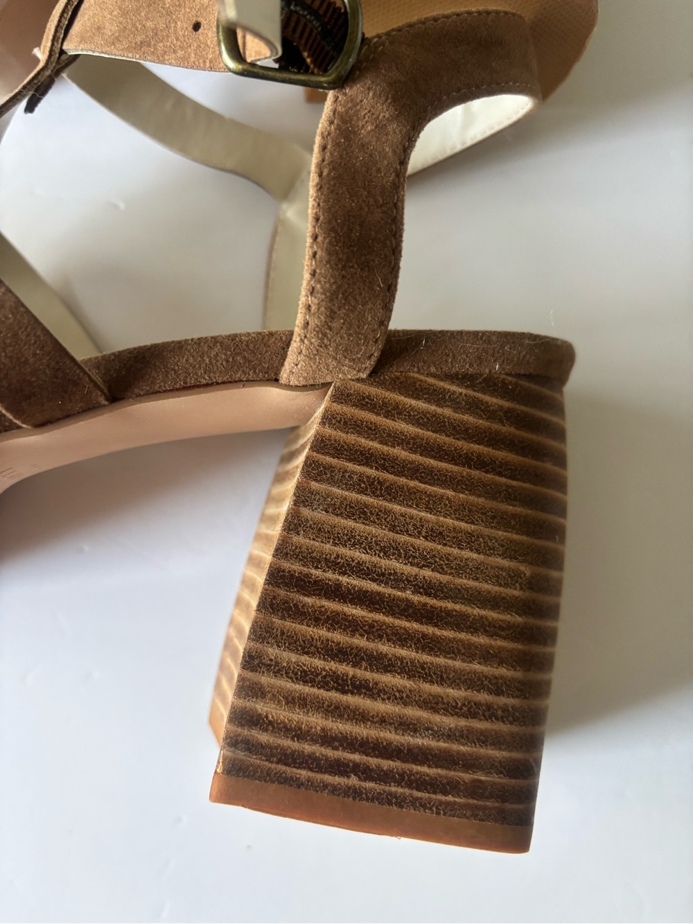Y2K Chunky Women’s Brown Suede Strappy Platform Sandals - Picture 2 of 8
